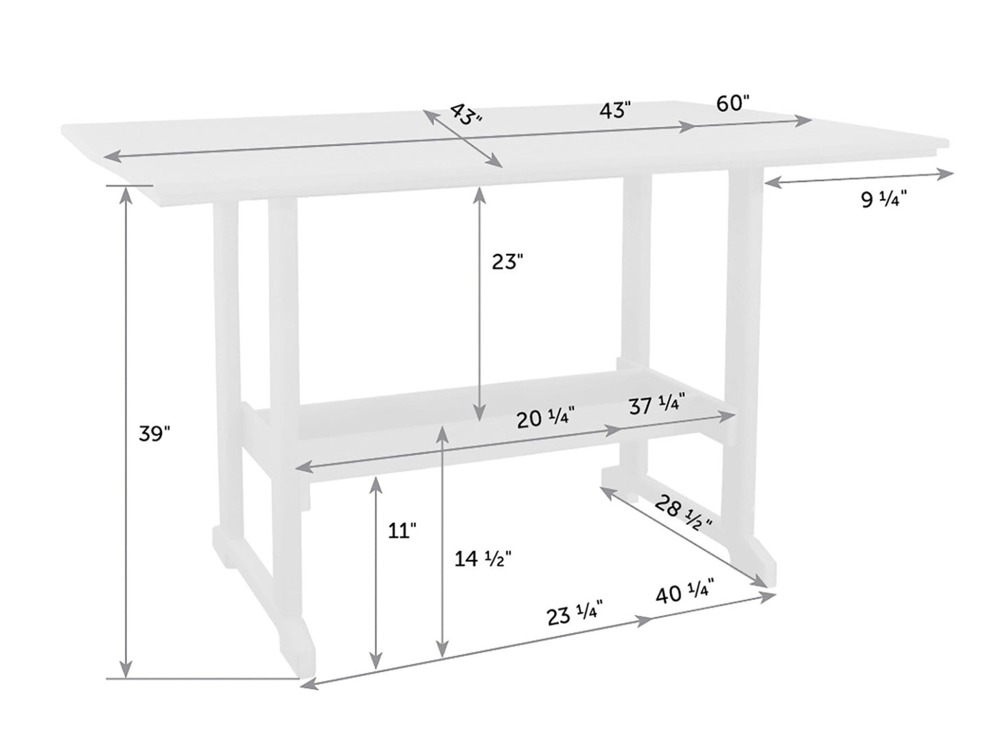 Great Bay Poly Bar Table