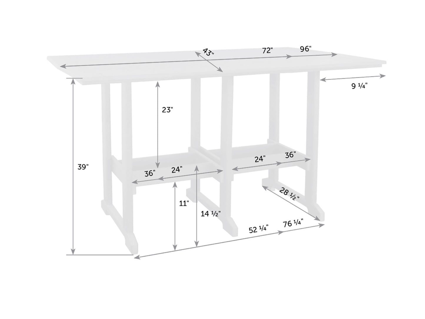 Great Bay Poly Bar Table