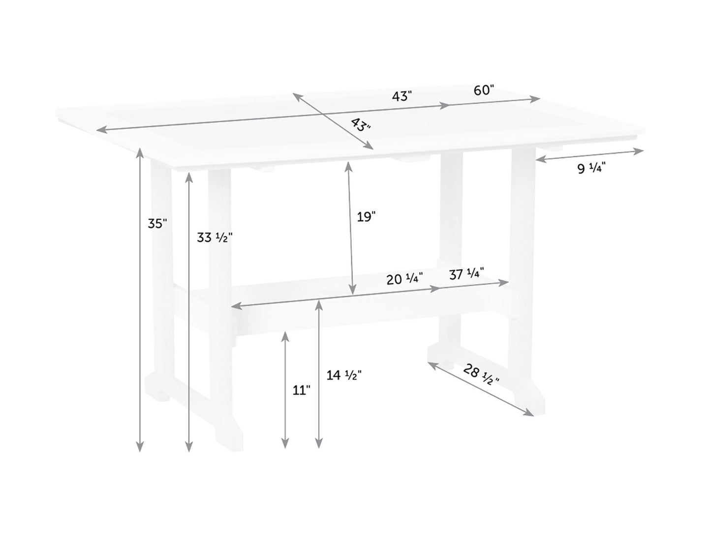 Great Bay Poly Counter Table