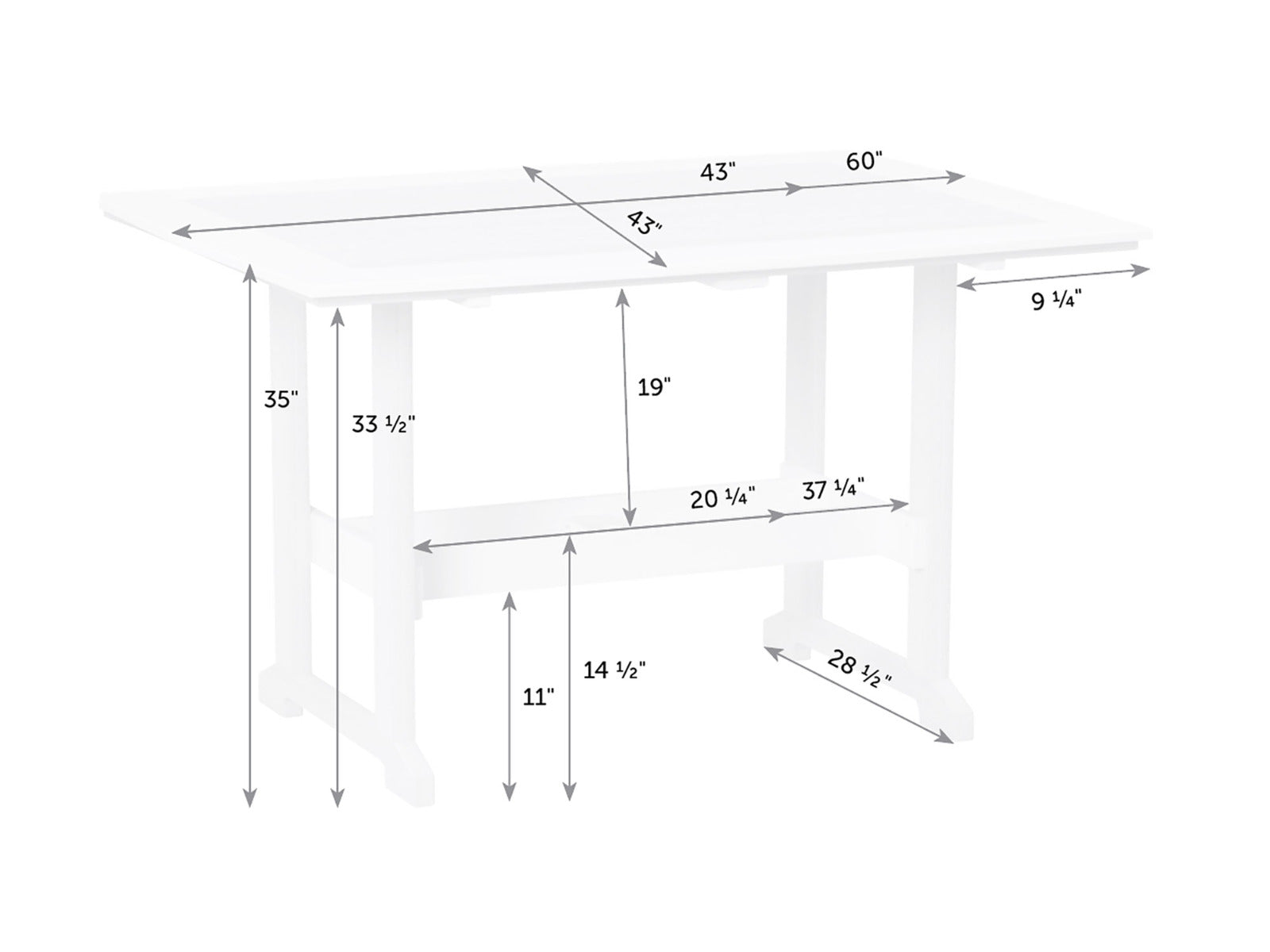 Great Bay Poly Counter Table