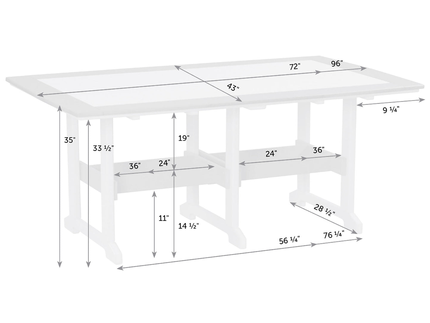 Great Bay Poly Counter Table
