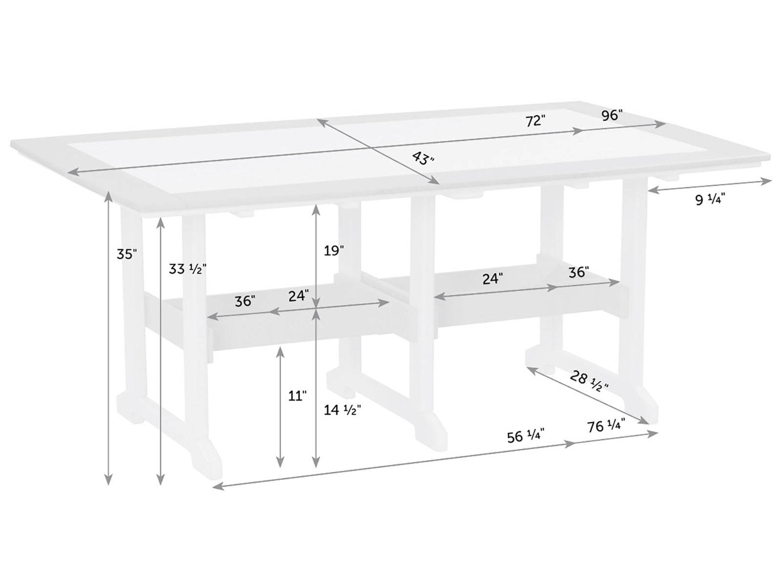 Great Bay Poly Counter Table