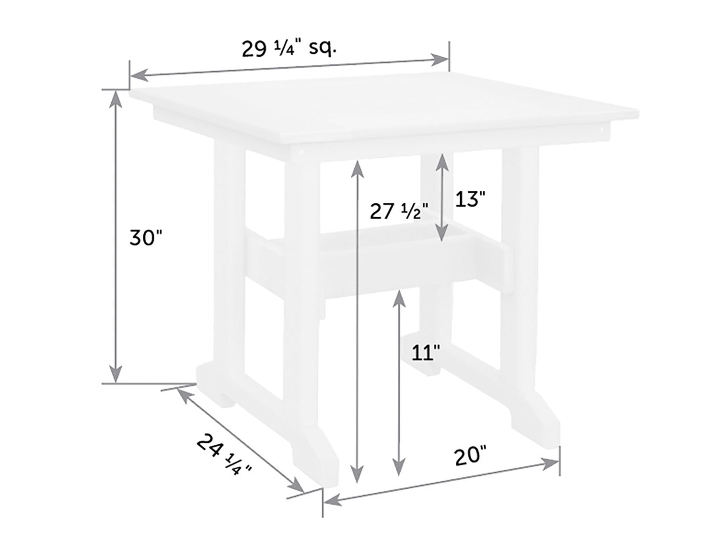 Great Bay Square Poly Dining Table