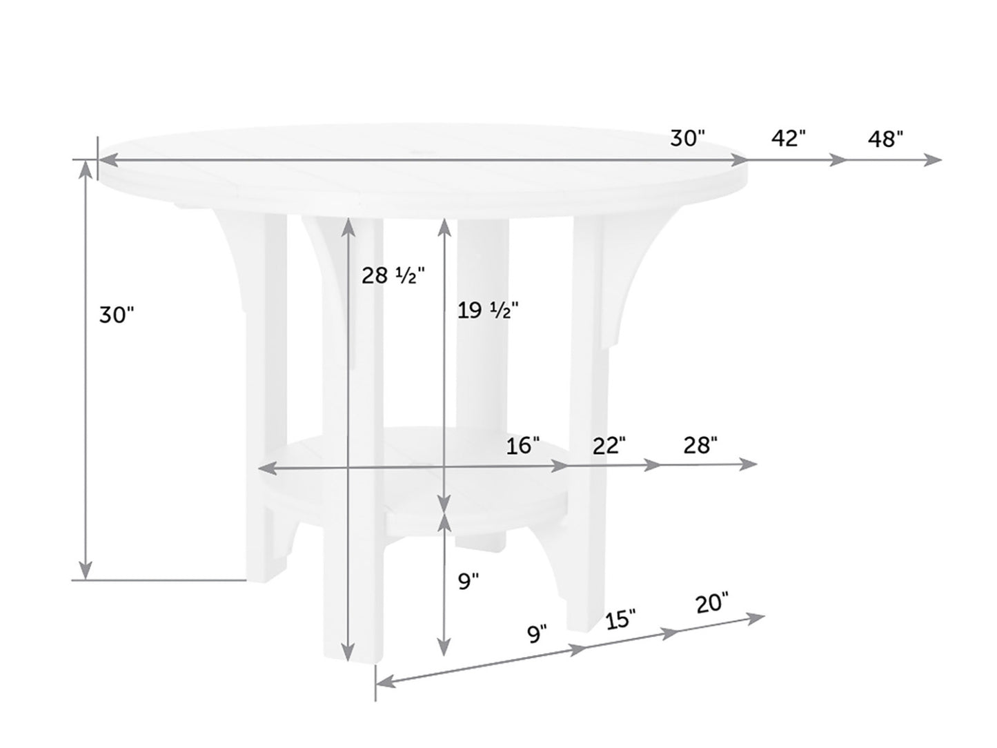 Great Bay Round Poly Dining Table