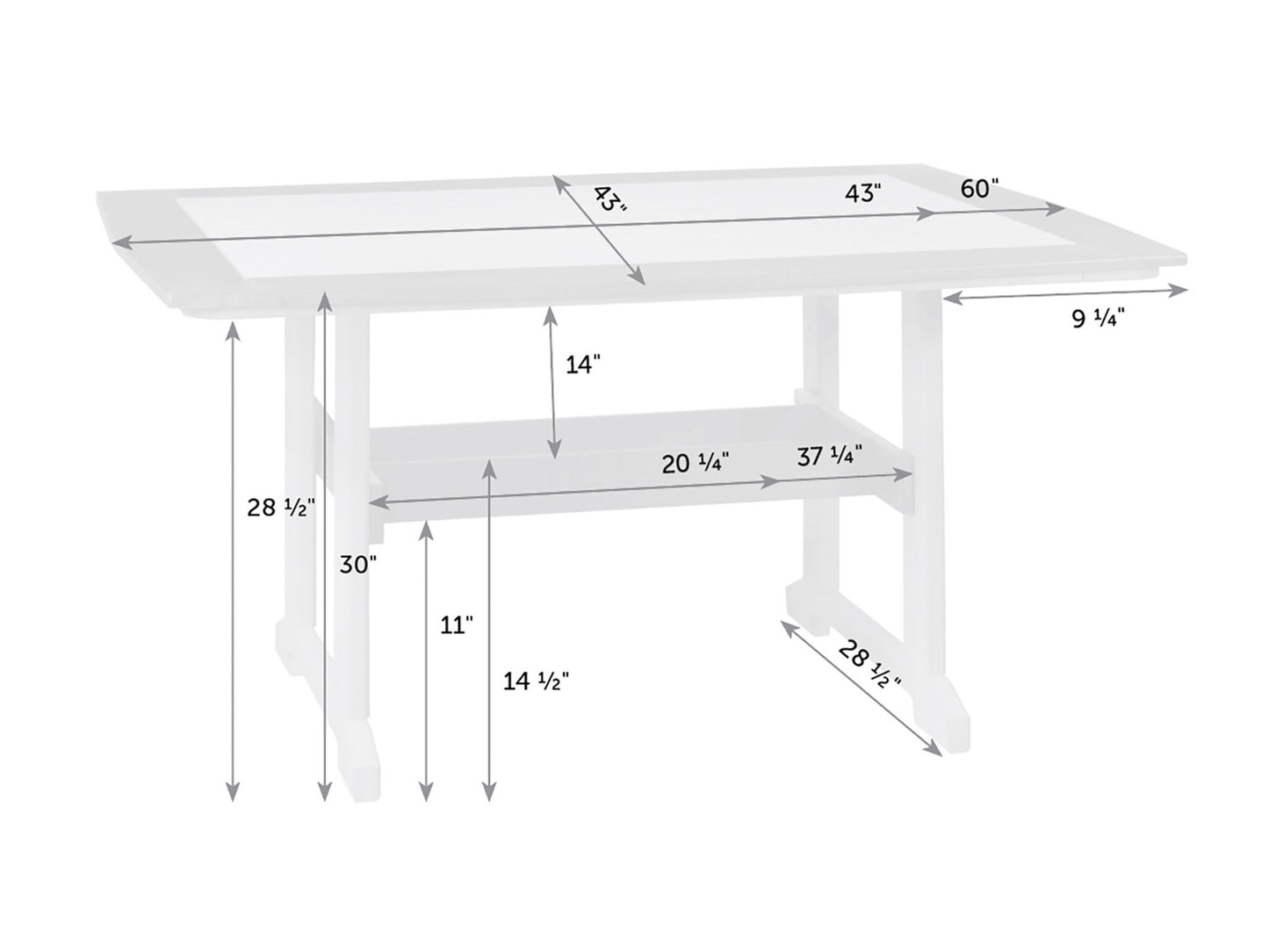 Great Bay Poly Dining Table