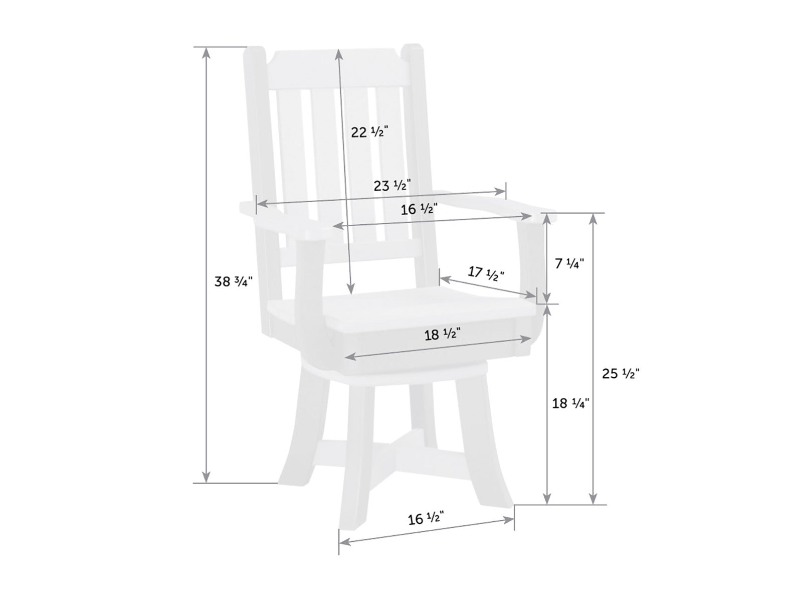 Keystone Poly Swivel Dining Arm Chair