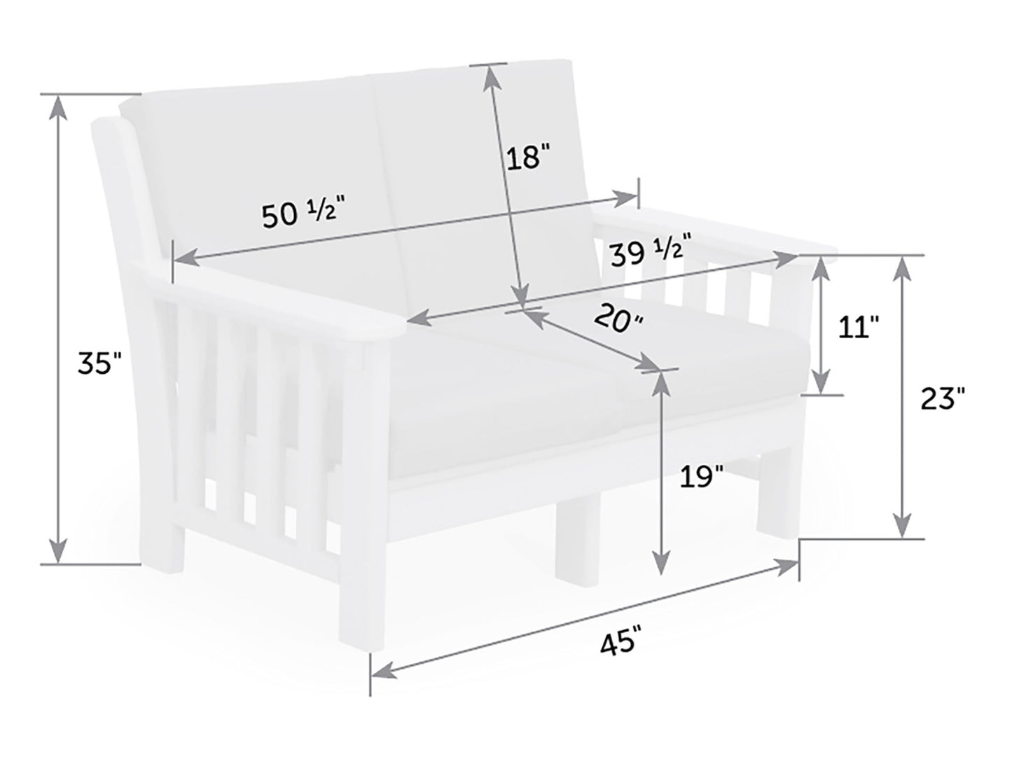 Mission Poly Love Seat