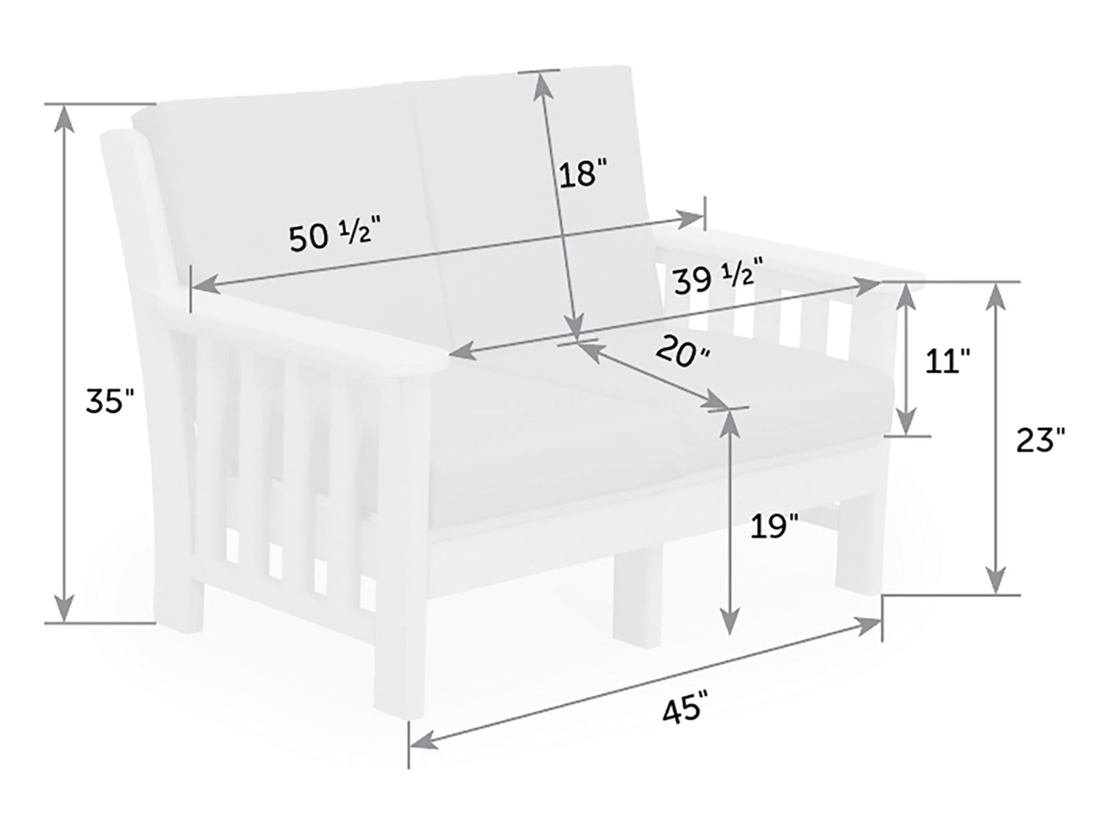 Mission Poly Love Seat