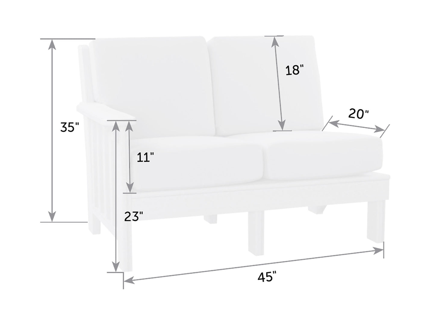 Mission Poly Sectional Loveseat