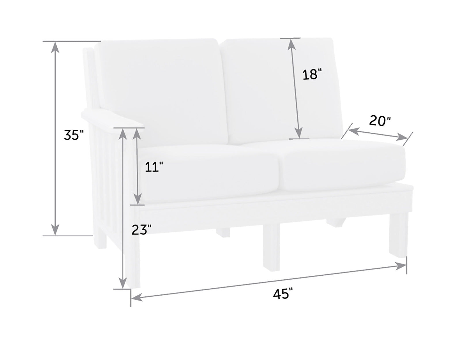 Mission Poly Sectional Loveseat