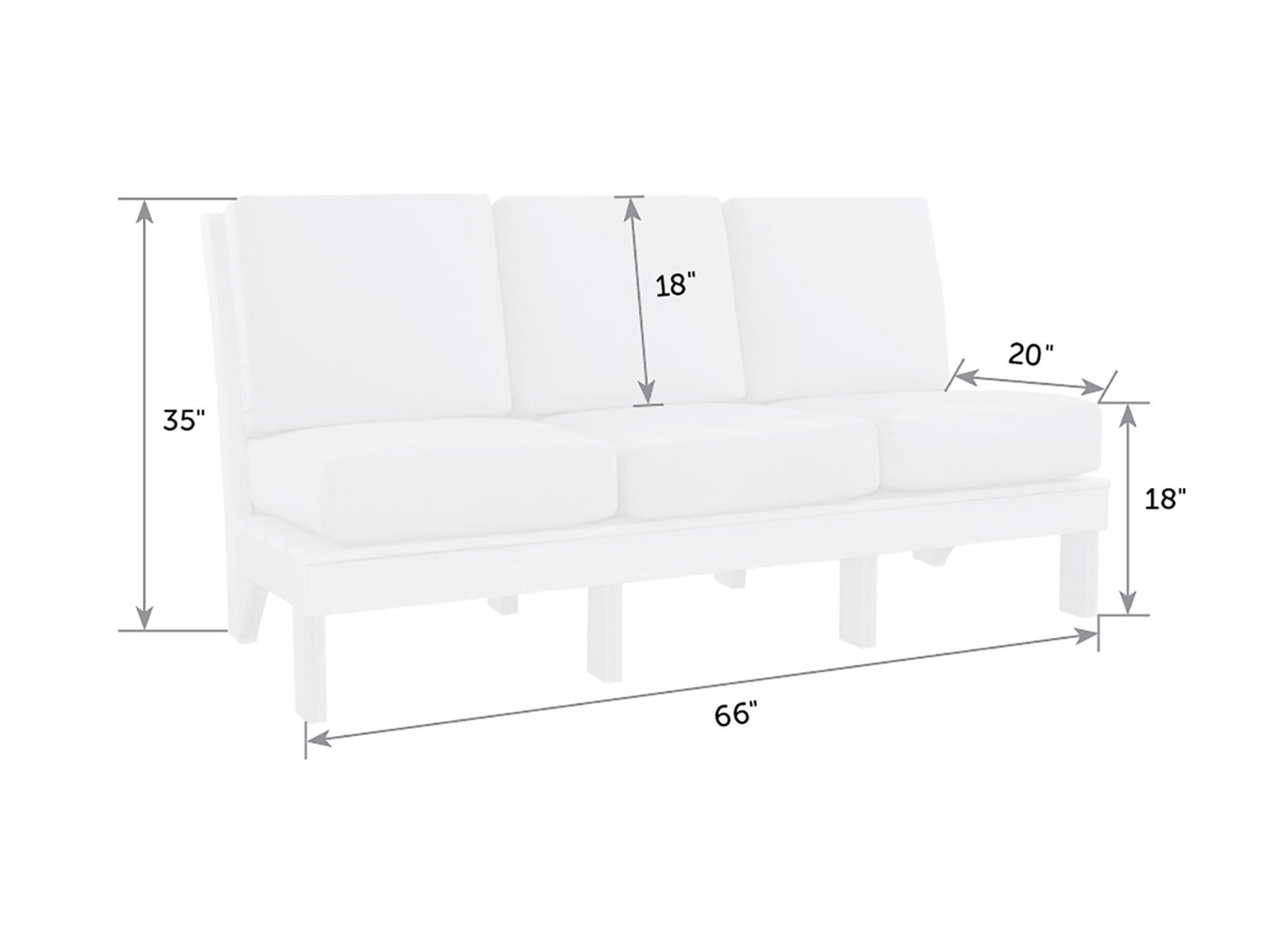 Mission Poly Sectional Armless Sofa