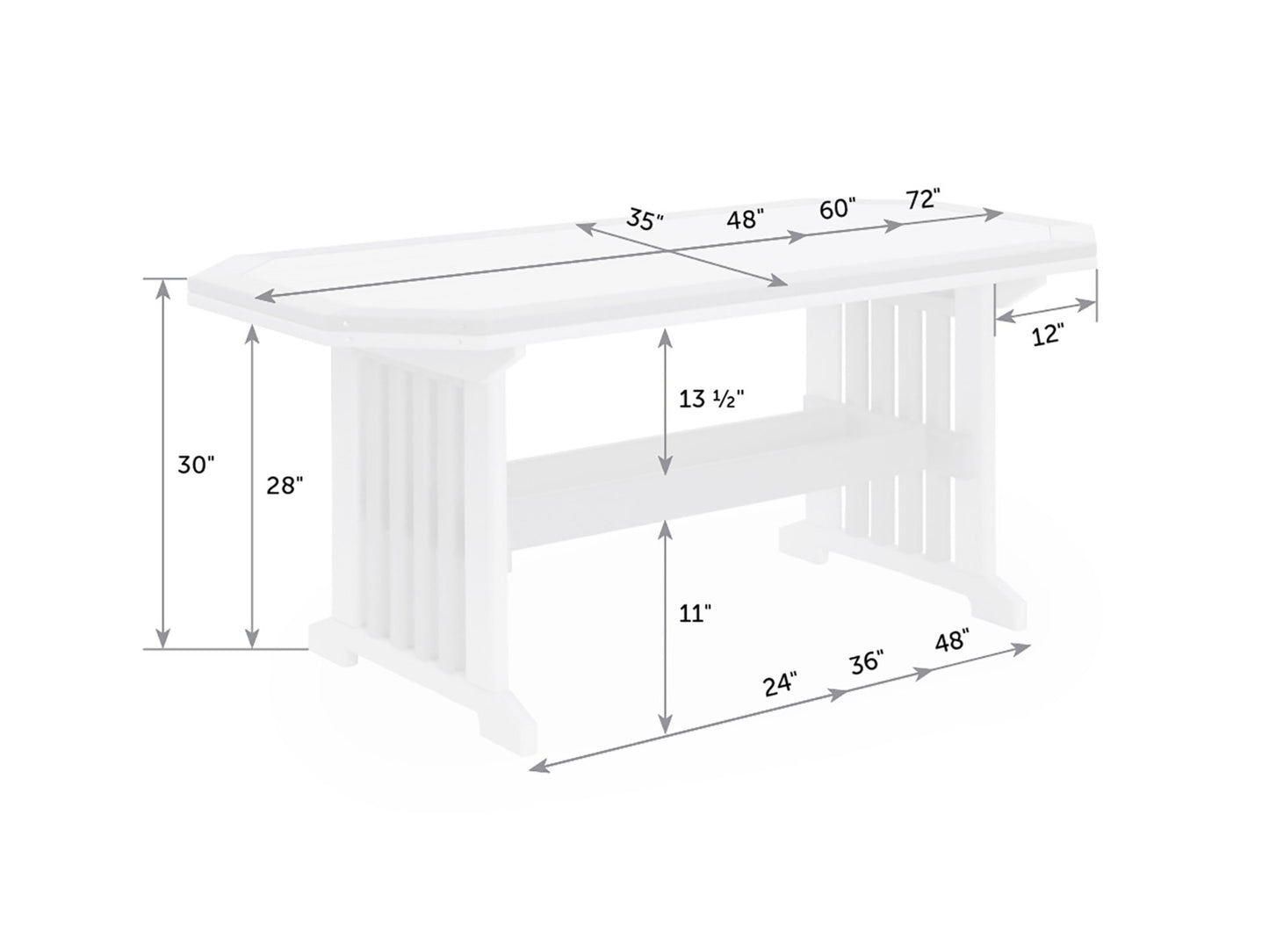 Mission Poly Table With Border