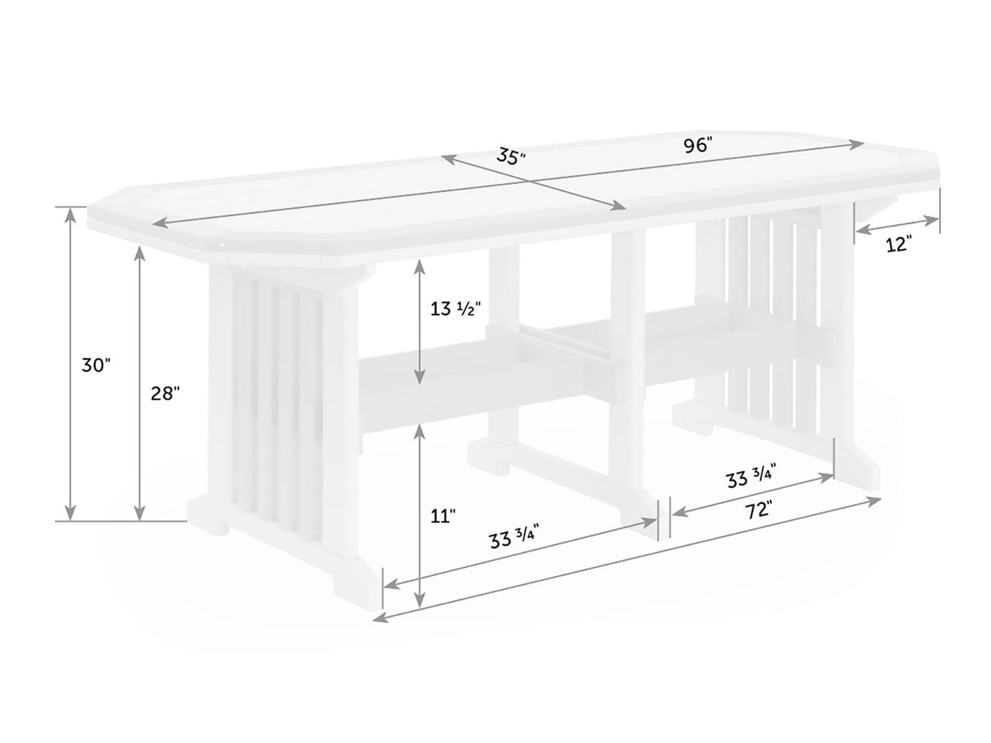 Mission Poly Table With Border