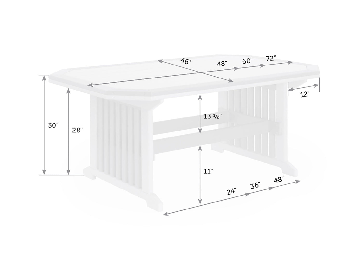 Mission Poly Table With Border