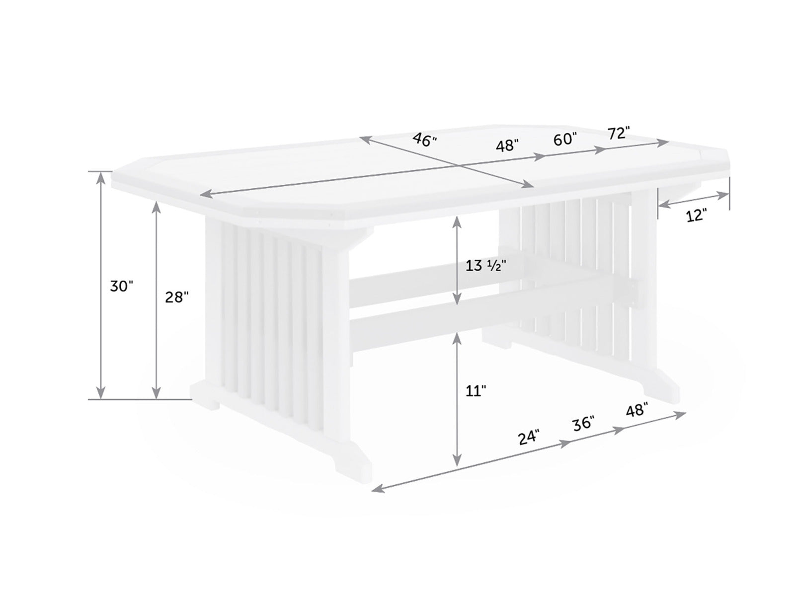 Mission Poly Table With Border
