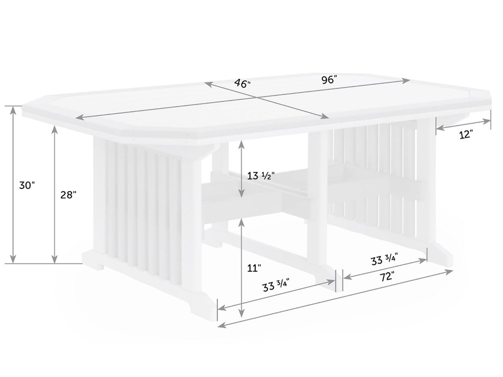 Mission Poly Table With Border