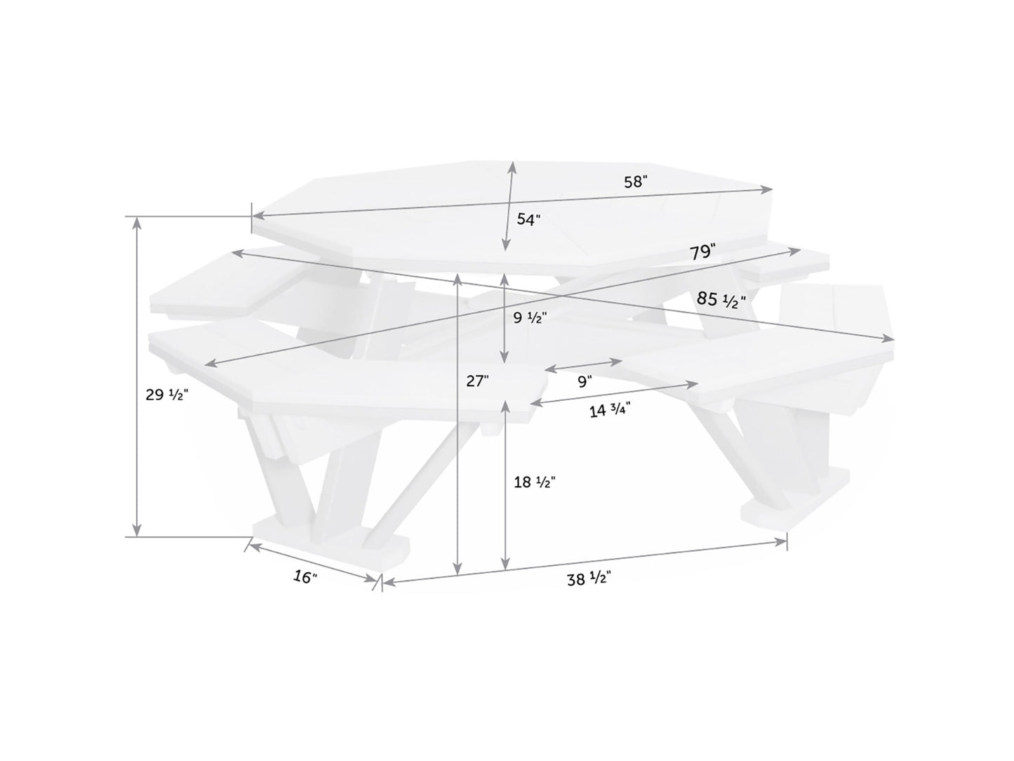 Octagon Poly Picnic Table