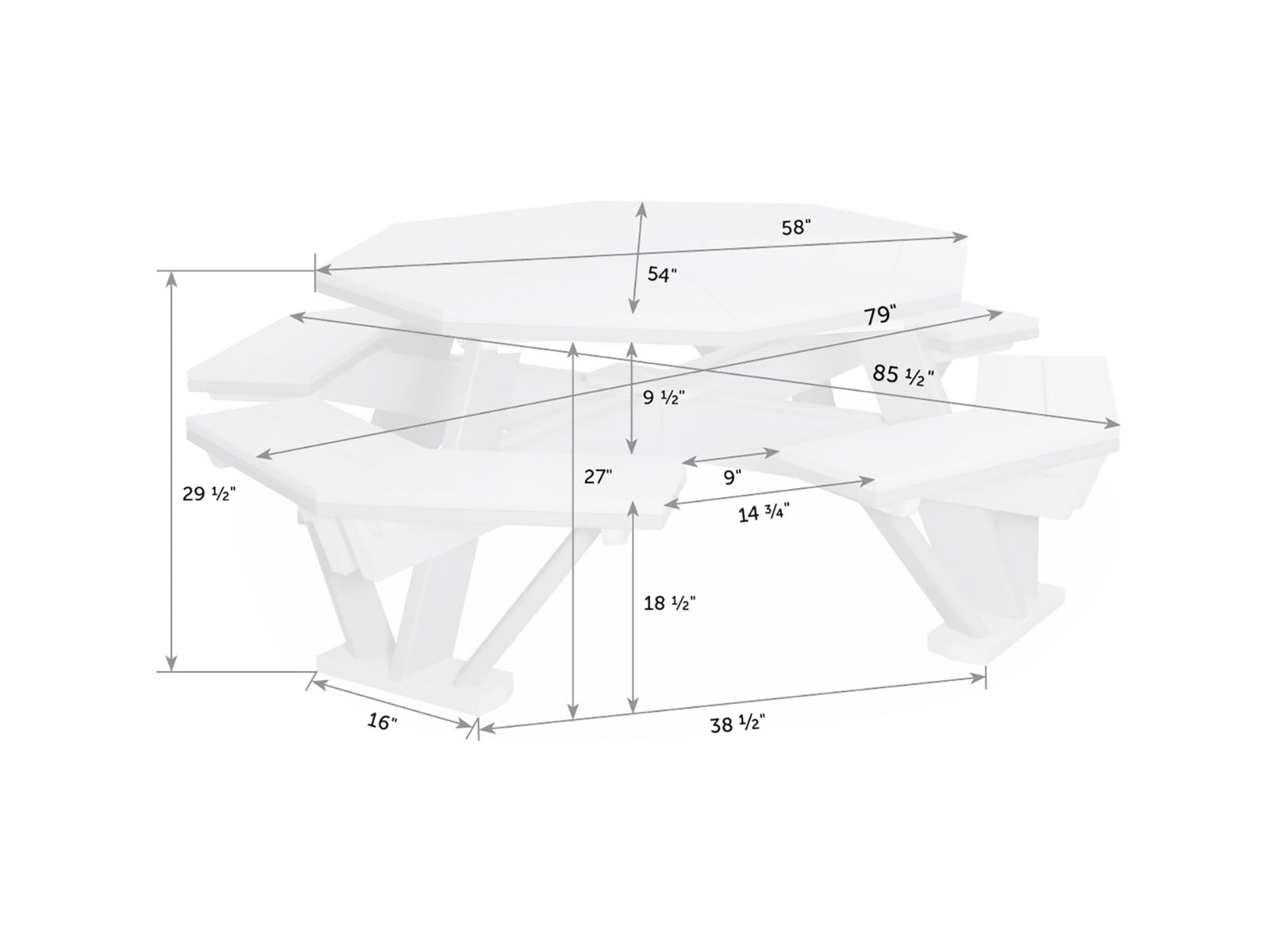 Octagon Poly Picnic Table
