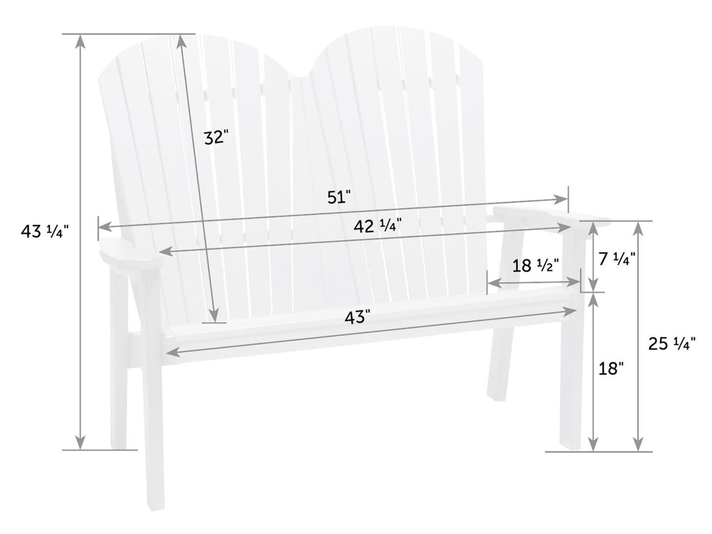 SeaAira Poly Adirondack Bench