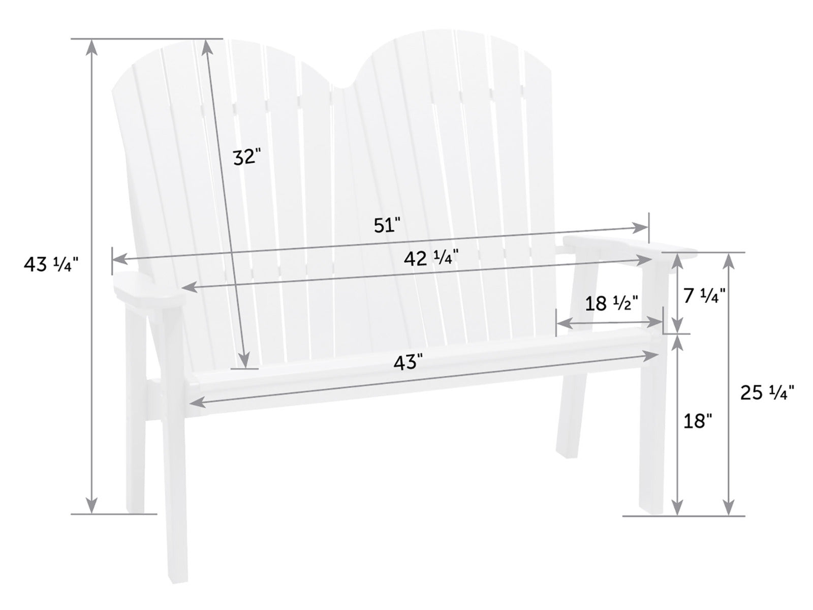 SeaAira Poly Adirondack Bench