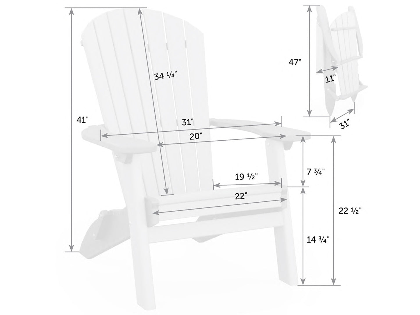 SeaAira Poly Folding Adirondack Chair