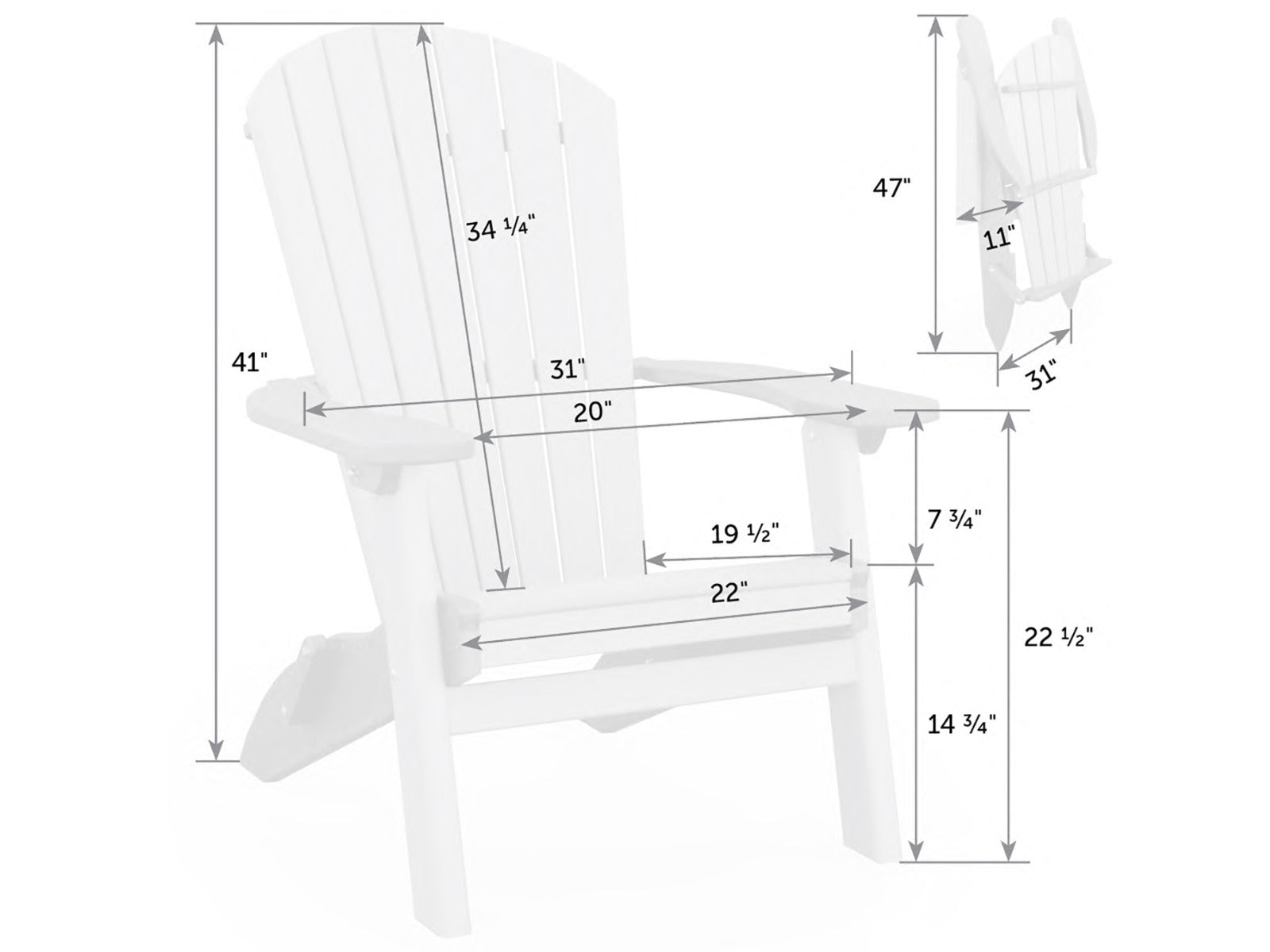 SeaAira Poly Folding Adirondack Chair