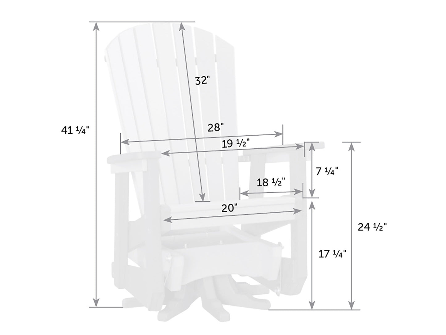 SeaAira Poly Adirondack Swivel Glider