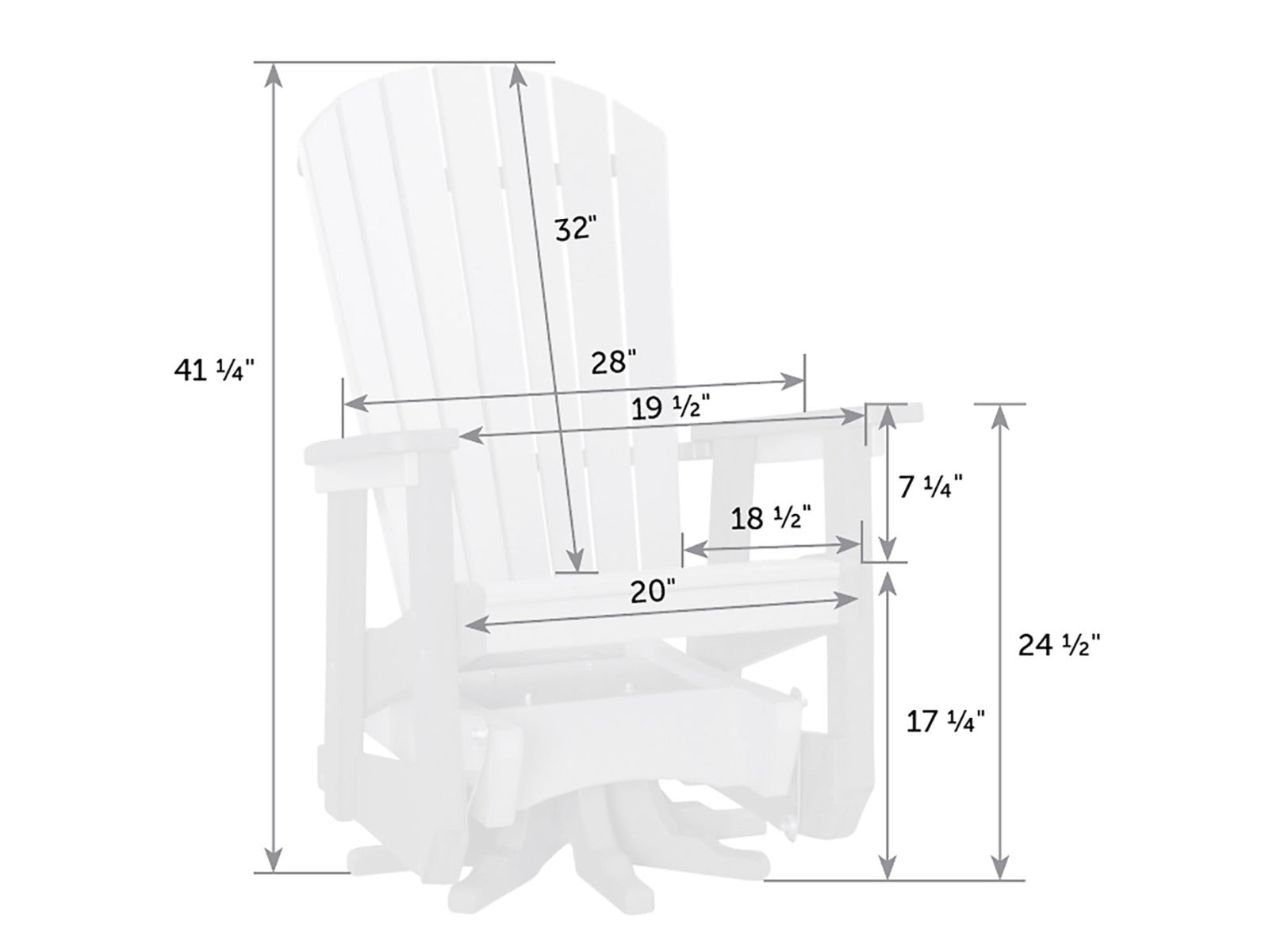 SeaAira Poly Adirondack Swivel Glider