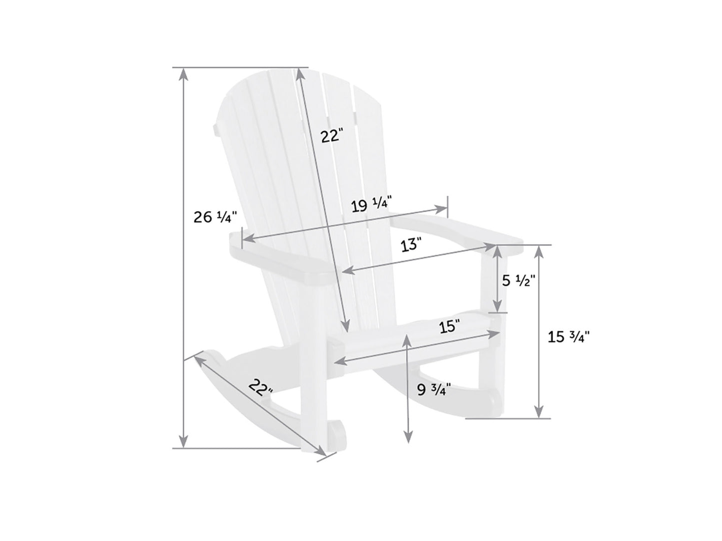 SeaAira Poly Child's Adirondack Rocker