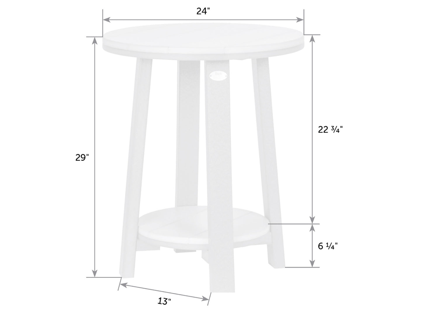 SeaAira Poly Bistro Counter Side Table