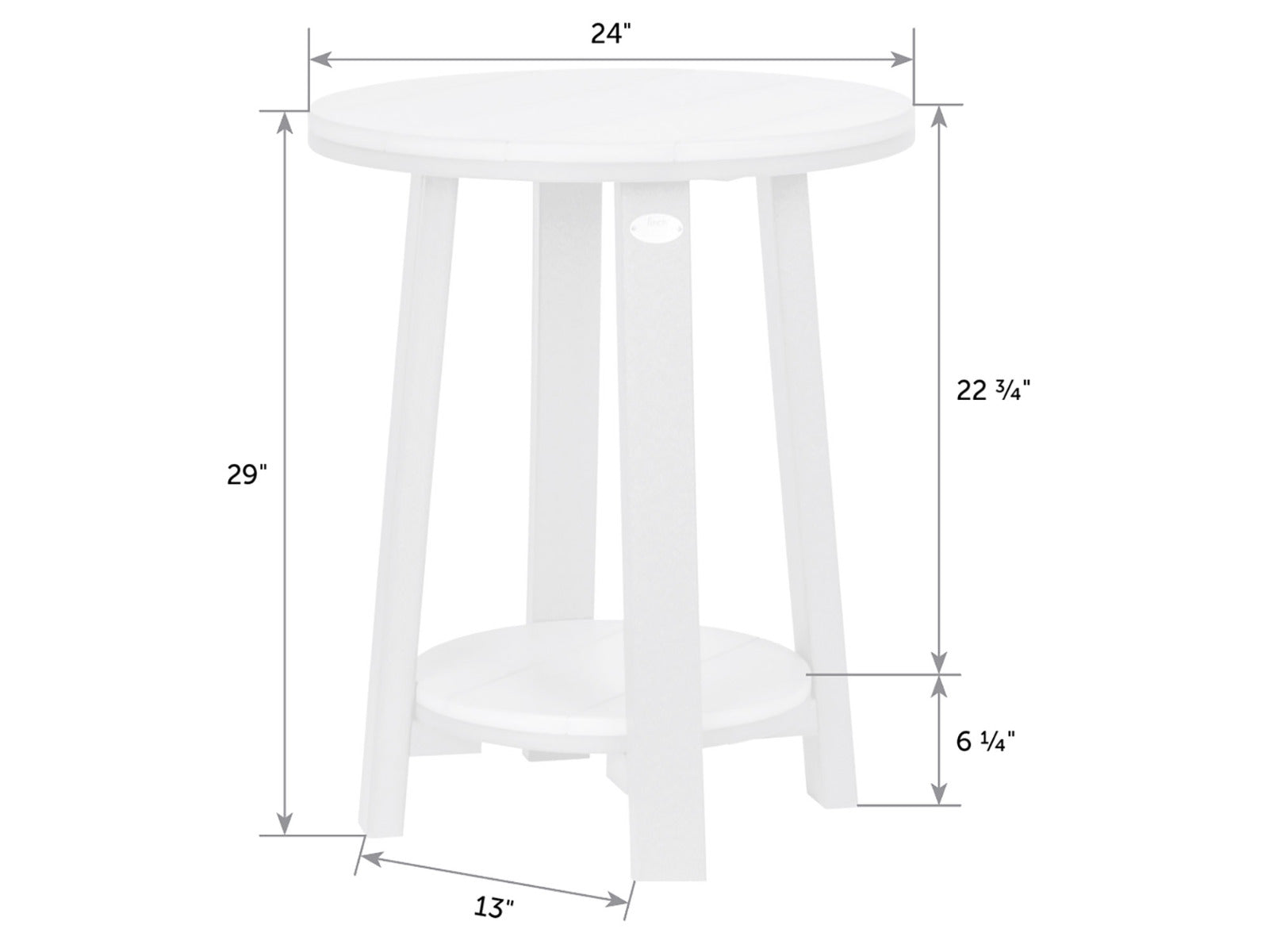 SeaAira Poly Bistro Counter Side Table