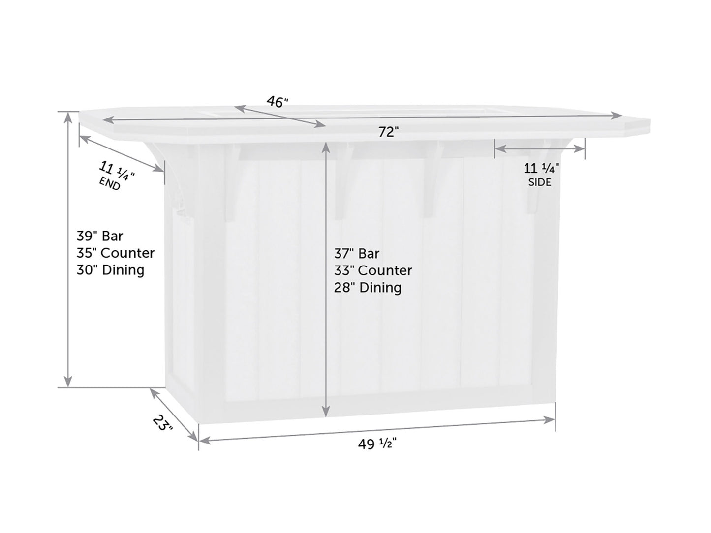 Summerside Poly Ice Bar Table
