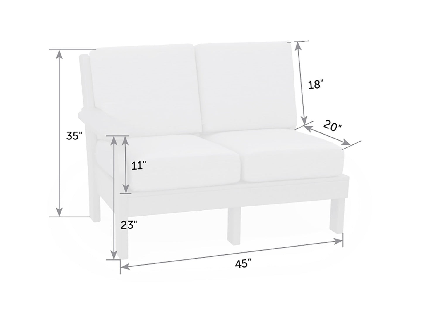 Van Buren Poly Loveseat Sectional