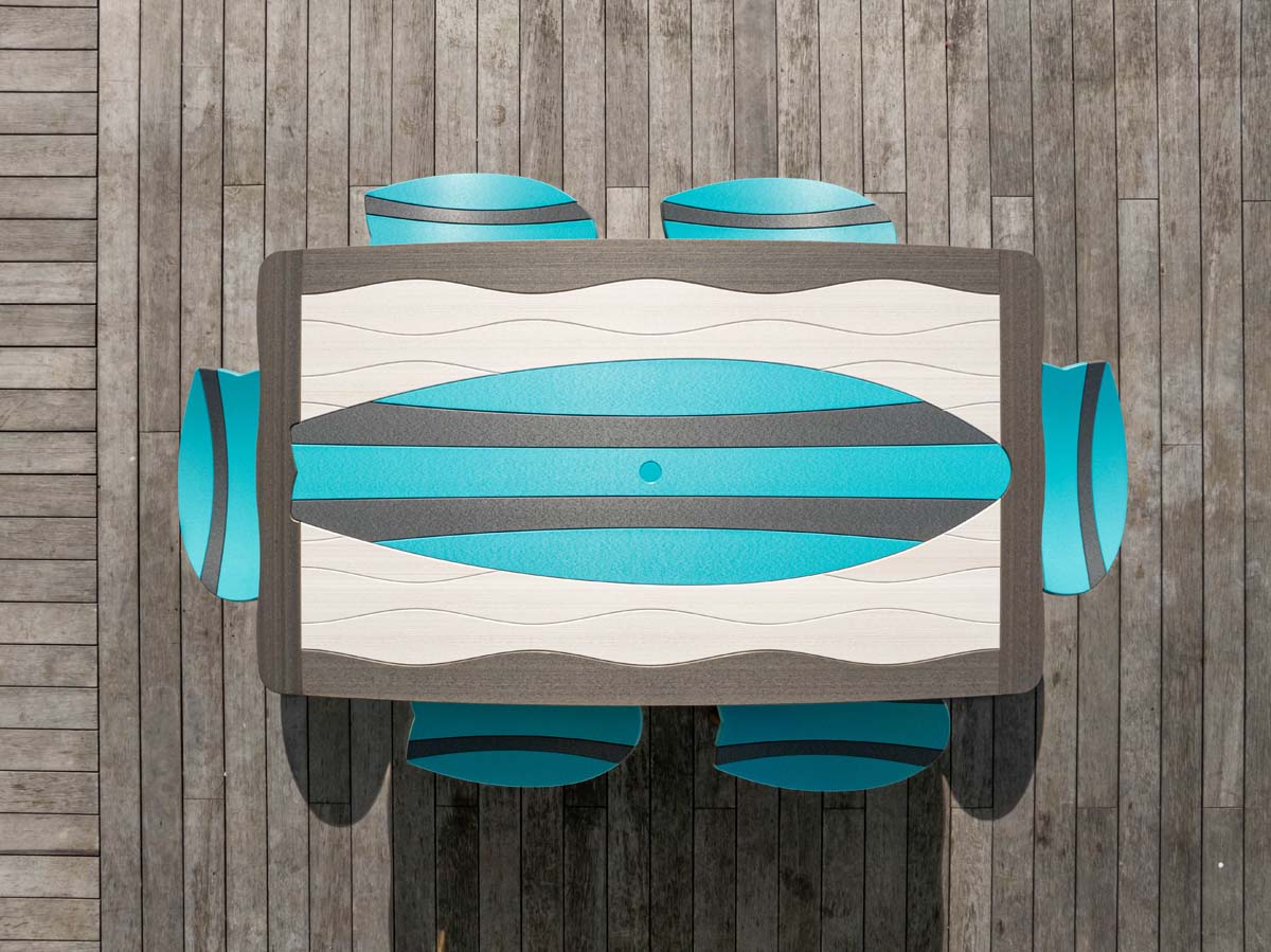 Wave Surfboard Bar Table