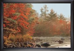 Foggy River Autumn Landscape Wall Art