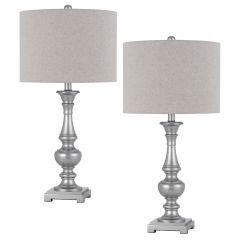 Nampa Antique Silver 2-Pack Table Lamp Set