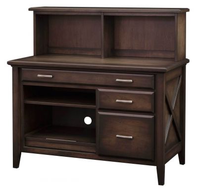 Newport Small Computer Credenza w/Hutch
