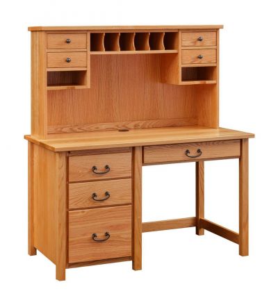 Eshton Single Pedestal Desk with Hutch