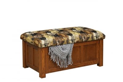 Paneled Mission Storage Ottoman