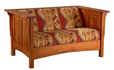 Paneled Mission Club Loveseat