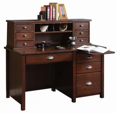Eshton Single Pedestal Desk with Hutch