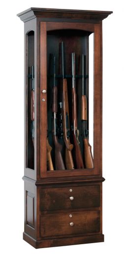 6 Gun Wall Cabinet w/Drawers