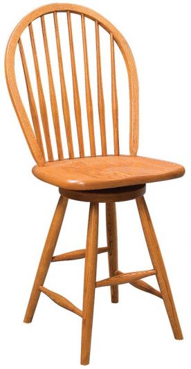 Eight Spindle Bowback Swivel Stool