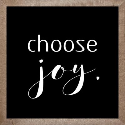 Choose Joy Wall Art – Farmhouse Brown Framed Inspirational Sign