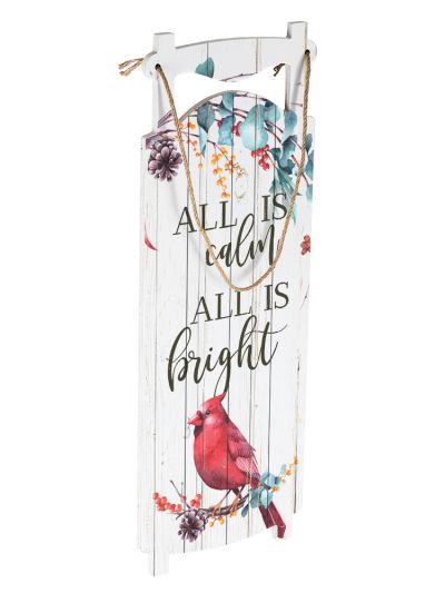 All Is Calm All Is Bright Porch Sign Sled Shape