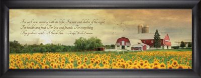 I Thank Thee Farm Scene Wall Art – 12x36 Framed Inspirational Print