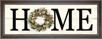 Summer Home Sign with Floral Wreath – 12x36