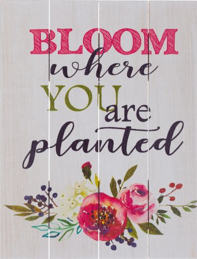 Bloom Where You Are - 16x20 - Rustic Pallet Art