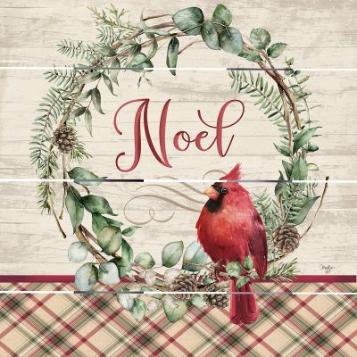 Cardinal Noel - 18x18 - Rustic Pallet Art
