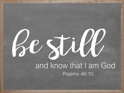 Psalm 46:10 Wall Decor – Rustic Chalkboard-Style Christian Print